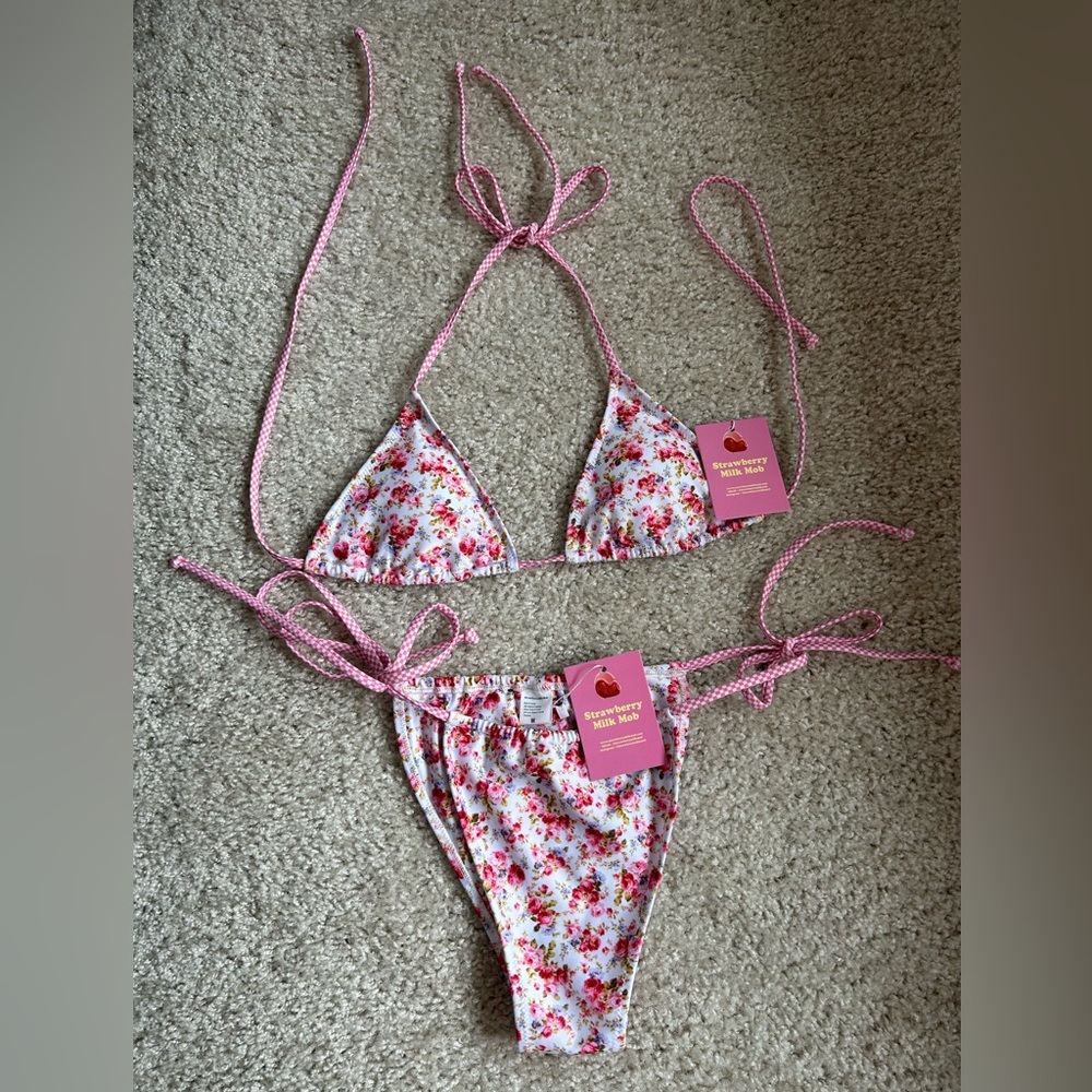 Strawberry Milk Mob Lovestruck Bikini Set